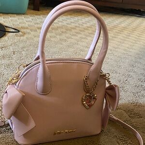 Betsey Johnson Light Pink Mini Bag with Heart Charm